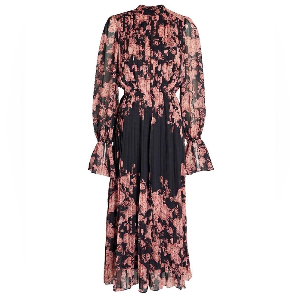HEMANT & NANDITA
Luana Pleated Chiffon Midi Dress size small